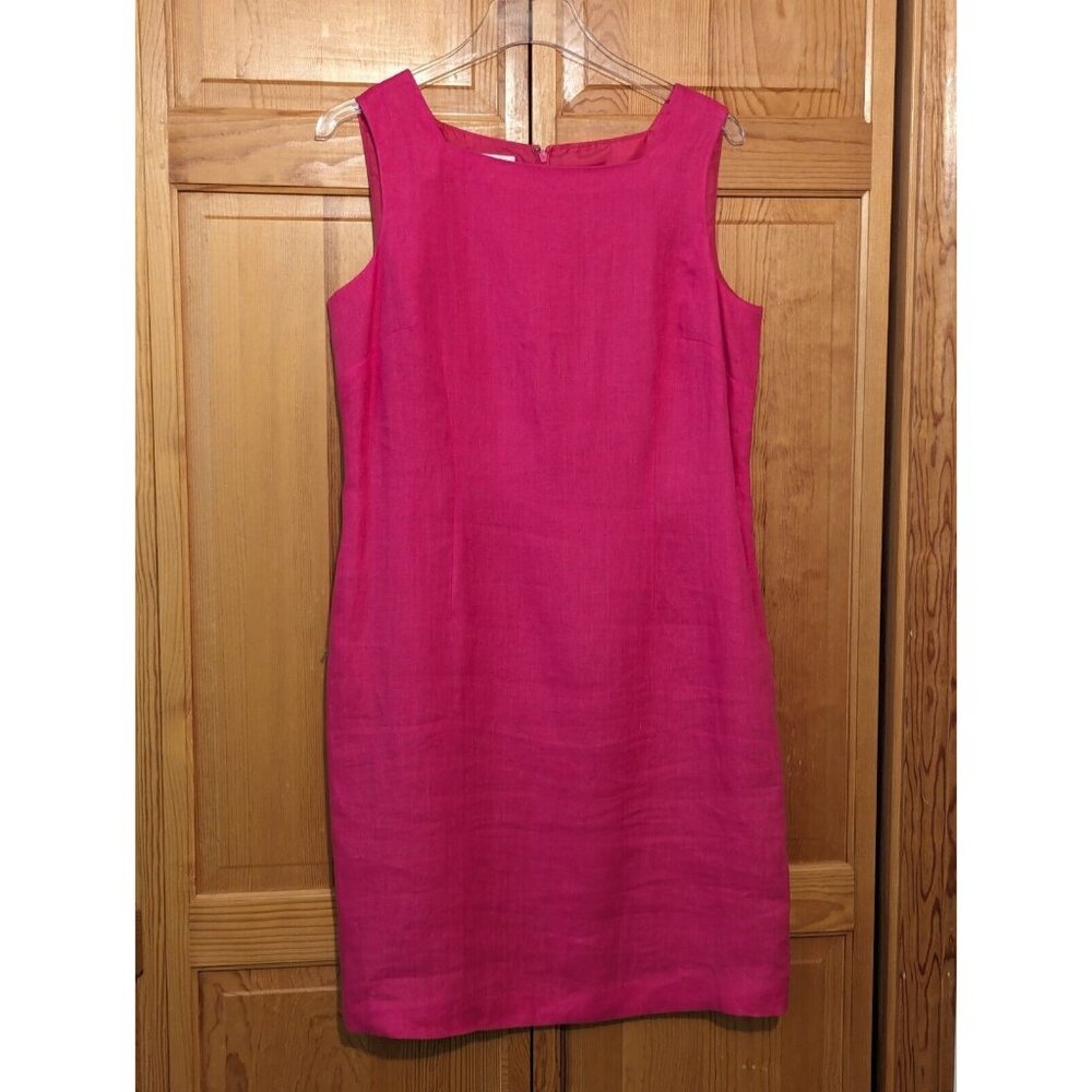 Talbots Pink Scoop Neck Sheath Cocktail Dress